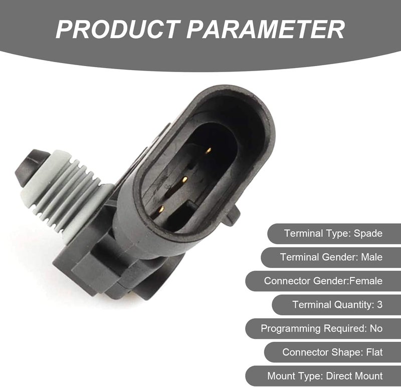 dawfall Pack-1 Car Fuel Tank Pressure Sensor, Vapor Vent Port Tank Pressure Sensor, Replacement OEM #16238399, 9377680, 09377680, 16196060 Accessories, Compatible with Delphi Third Generation (Black) - Image 3
